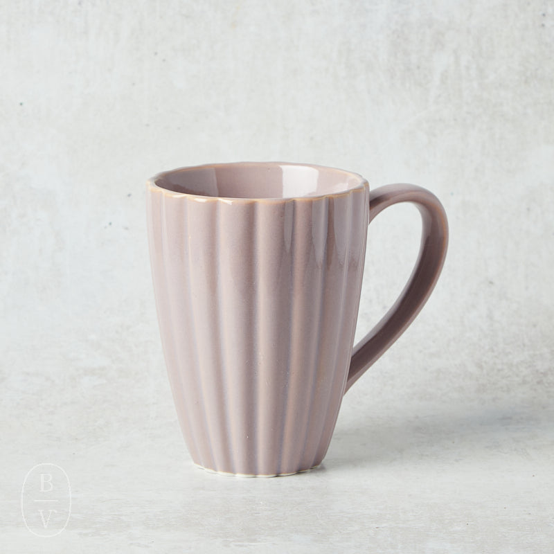 Creative Co-op STONEWARE FLUTED MUG Lavender