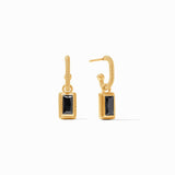 Julie Vos BAGUETTE HOOP AND CHARM EARRINGS Obsidian Black