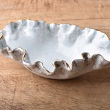 Dixie Pottery SYBIL OVAL BOWL 10.5 WITH 22K GOLD LUSTER RIM 1