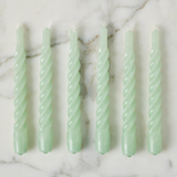 Europe 2 You TWISTED TAPER CANDLES SET OF 6 Sage 8