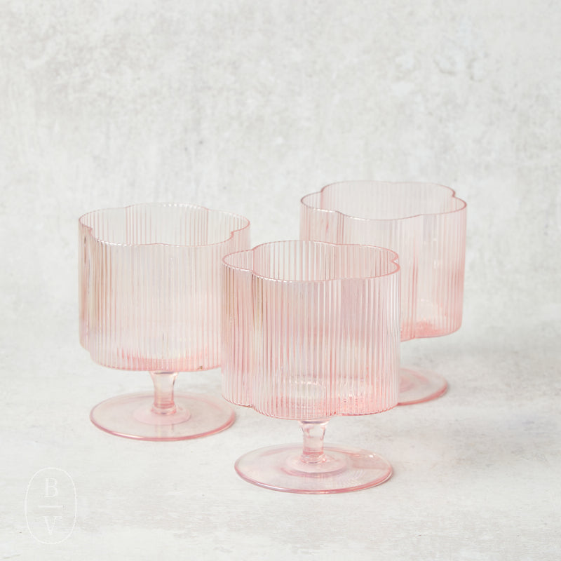 Creative Co-op FLOWER SHAPED STEMMED WINE GLASS