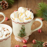 Creative Co-op CHRISTMAS TREE STONEWARE MUG
