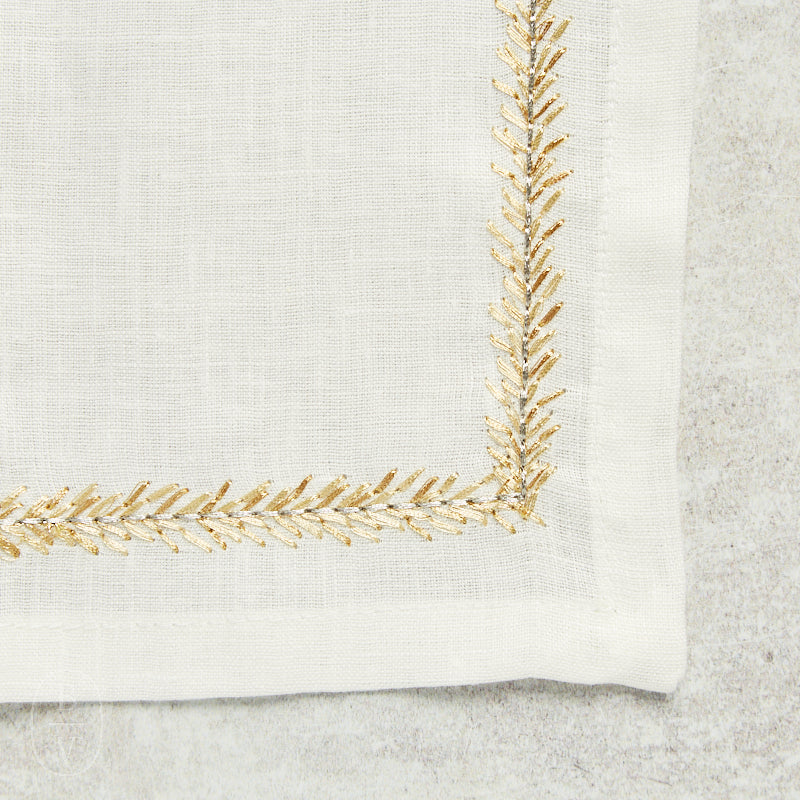 Kim Seybert JARDIN NAPKIN White Gold Silver