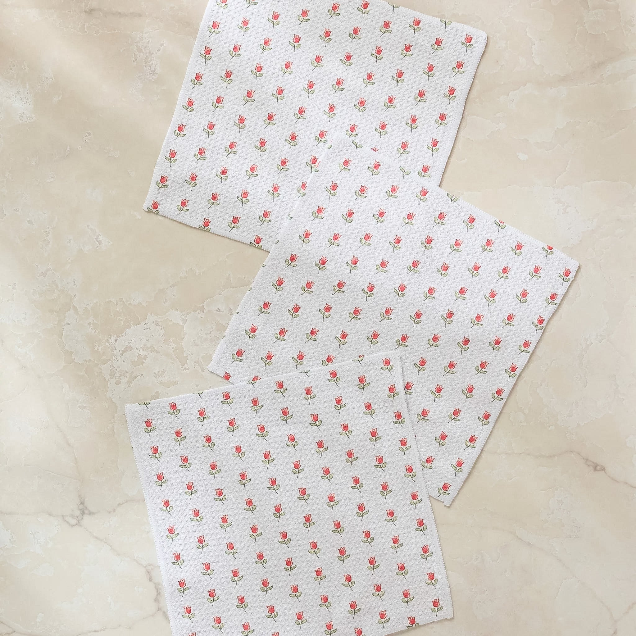 Geometry PETITE TULIP DISHCLOTH SET OF 3