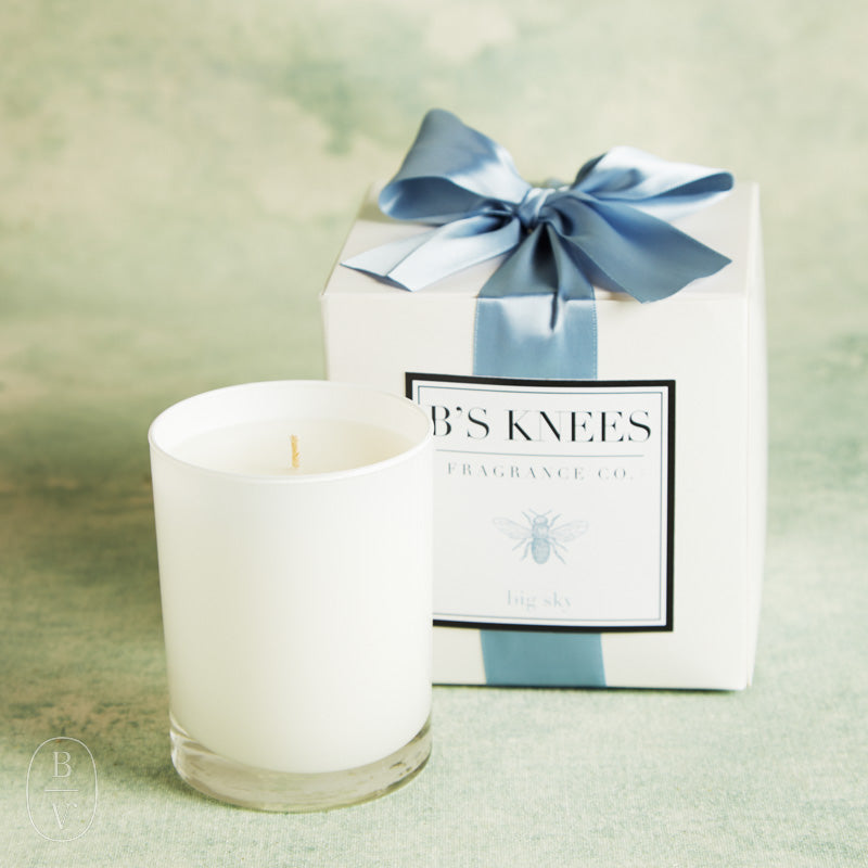 B's Knees Fragrance Co. 1 WICK CANDLE White Big Sky