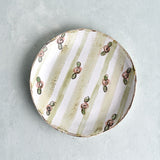 Etta B Pottery COTTAGE STRIPE SALAD PLATE Green Stripe