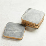 Creative Co-op SQUARE MARBLE COASTER SET OF 4