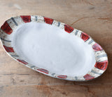 Etta B Pottery GAMEDAY LONG OVAL DISH Red