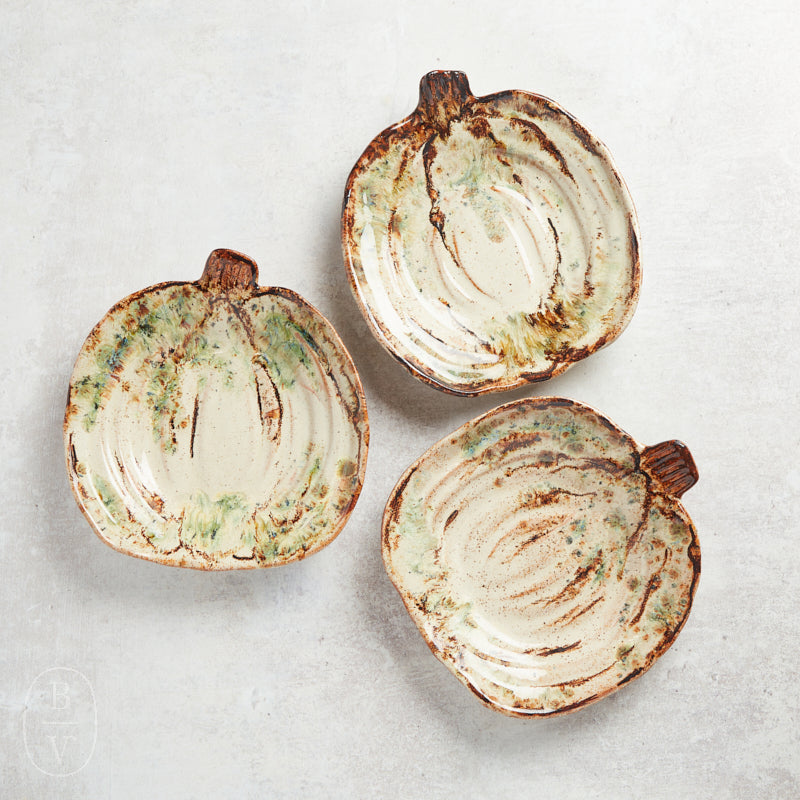 Etta B Pottery PUMPKIN SHAPED SALAD PLATE BRIOCHE