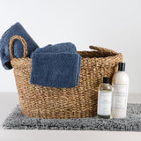 Creative Co-op OVAL HANDWOVEN SEAGRASS BASKET WITH HANDLES