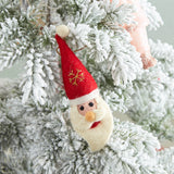 Creative Co-op HANDMADE WOOL FELT SANTA HEAD ORNAMENT