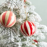 Creative Co-op PAPER MACHE STRIPED BALL ORNAMENT
