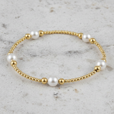 eNewton Design PURPOSE PEARL BEAD BRACELET Gold 6mm