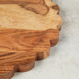 Boston International SCALLOPED ACACIA WOOD TRAY