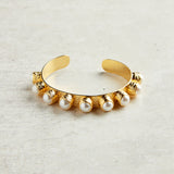 Virtue THE HAVEN LUXE GEMSTONE STUDDED CUFF BRACELET Pearl