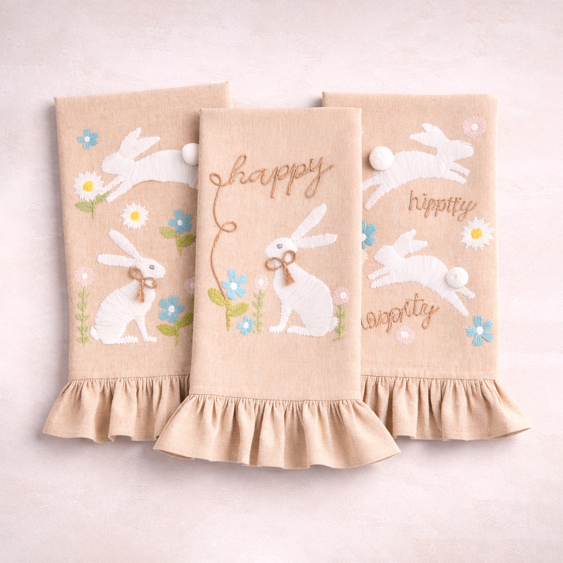 Mudpie EASTER EMBROIDERED TOWEL
