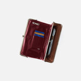 Hobo LAUREN CLUTCH WALLET Polished Leather Saddleberry