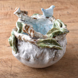 Dixie Pottery BETSY ROSE BOWL WITH BLUE BIRD MEDIUM 1