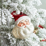 Creative Co-op GLASS SANTA HEAD ORNAMENT