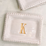 Dixie Pottery GOLD INITIAL DIXIE TRAY