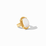 Julie Vos CABOCHON STATEMENT RING Iridescent Clear Crystal 8