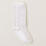 Barefoot Dreams COZYCHIC WOMENS HERRINGBONE SOCKS Cream Stone One Size