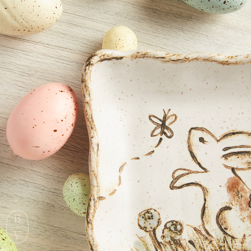 Etta B Pottery HAPPY BUNNY DISH