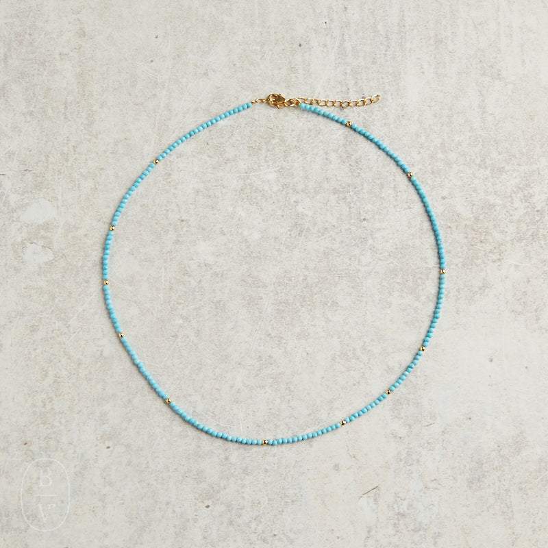 Elyssa Bass Designs GOLD ACCENT SMALL BEAD NECKLACE