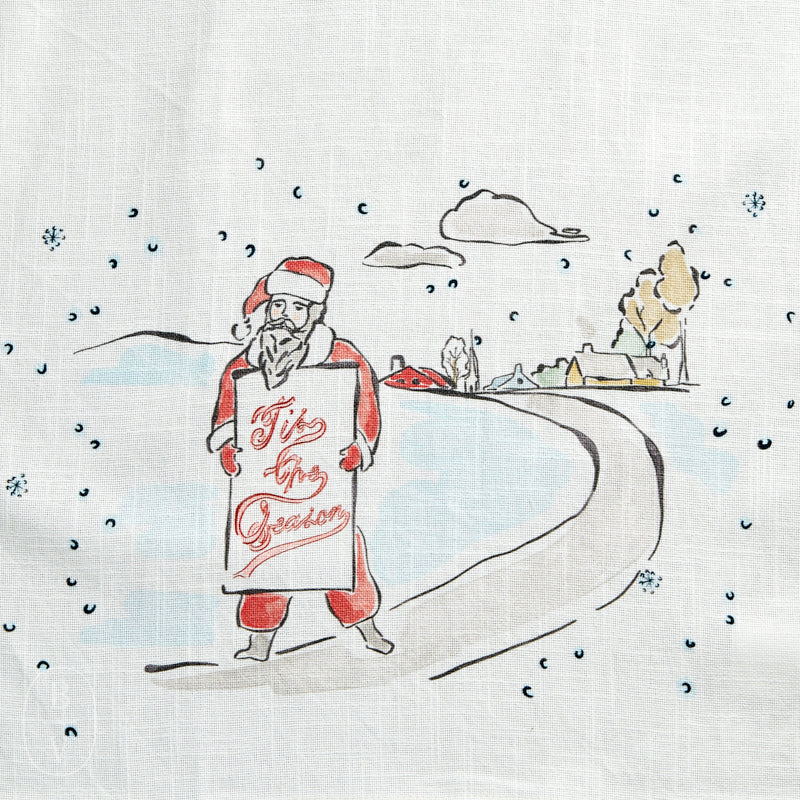 Creative Co-op WINTER HOLIDAY SCENE TEA TOWEL Tis the Season