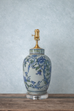 The Han House GREEN BLUE WHITE MELLON VASE LAMP NO SHADE