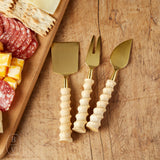 Bloomingville CARVED HANDLE CHEESE KNIVES SET OF 3