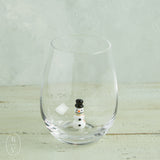Creative Co-op HOLIDAY STEMLESS WINE GLASS WITH FIGURE Snowman Top Hat