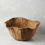 Creative Co-op NATURAL RATTAN RUFFLED BOWL
