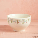 Creative Co-op STONEWARE BOWL Blue Bow Holly