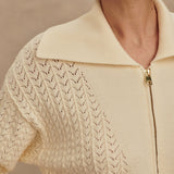 Varley ARNEY HALF ZIP KNIT POLO Egret