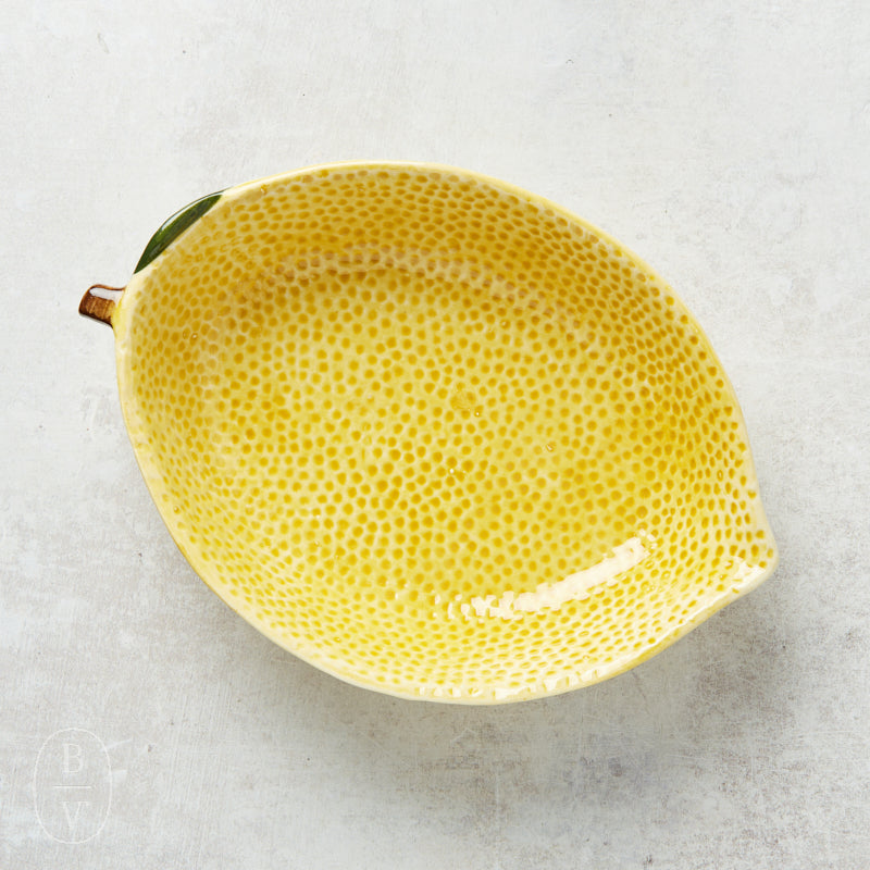 Creative Co-op LEMON SHAPED HANDPAINTED BOWL Large