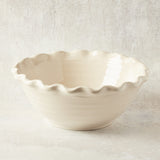 Creative Co-op STONEWARE SCALLOP EDGE BOWL White 10