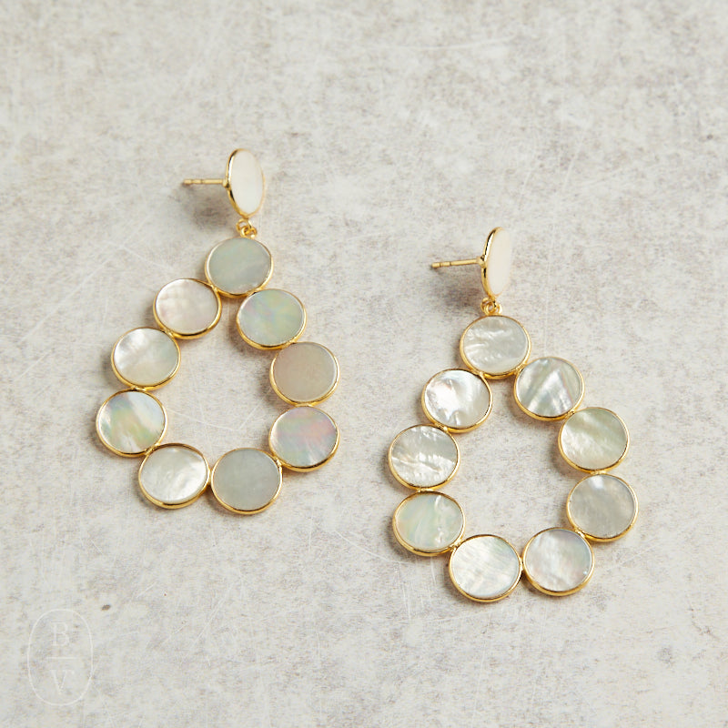 Elyssa Bass Designs O LIST EARRINGS Mother of Pearl