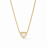 Julie Vos HEART DELICATE NECKLACE Iridescent Clear Crystal