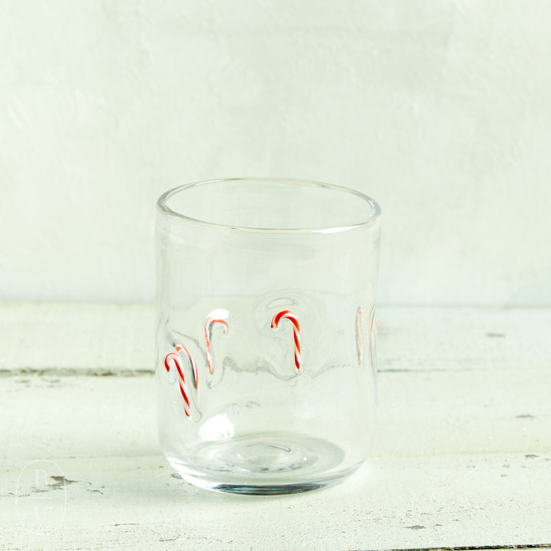 Creative Co-op HOLIDAY DRINKING GLASS Candy Cane