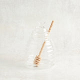 Creative Co-op GLASS HONEY JAR WITH WOOD HONEY DIPPER