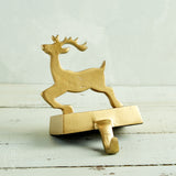 A and B Floral BRONZE STOCKING HANGER Reindeer