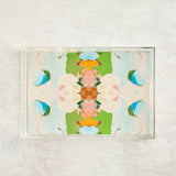 Laura Park Designs MONETS GARDEN ACRYLIC TRAY Green Small