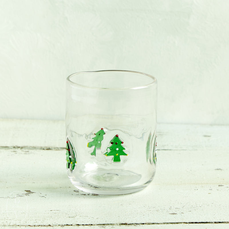 Creative Co-op HOLIDAY DRINKING GLASS Christmas Tree