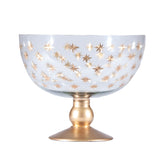 Creative Co-op STARBURST PATTERN ETCHED GLASS FOOTED BOWL
