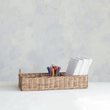 Creative Co-op HANDWOVEN RATTAN 3 SECTION BASKET
