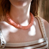 Golden Stella DISK BEAD NECKLACE Light Pink Gold