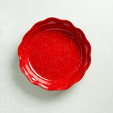 Etta B Pottery CHRISTMAS RED PIE DISH