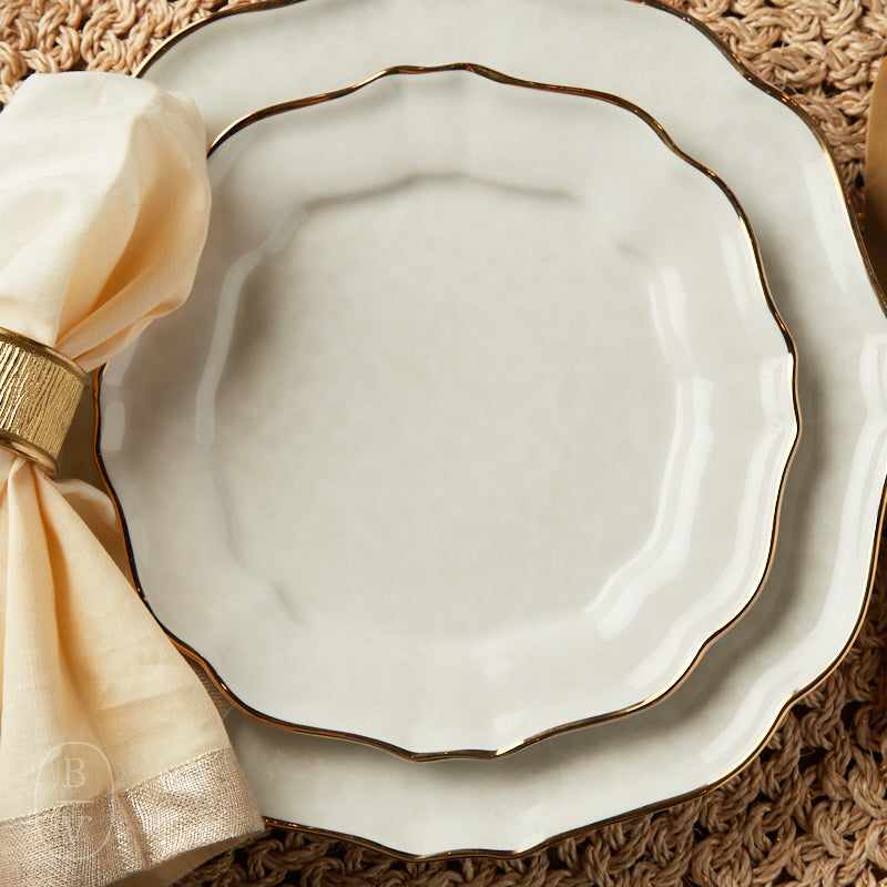 Casafina by Costa Nova IMPRESSIONS SALAD PLATE White_Gold