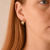 Golden Stella PATTERNED HALF HOOPS Gold